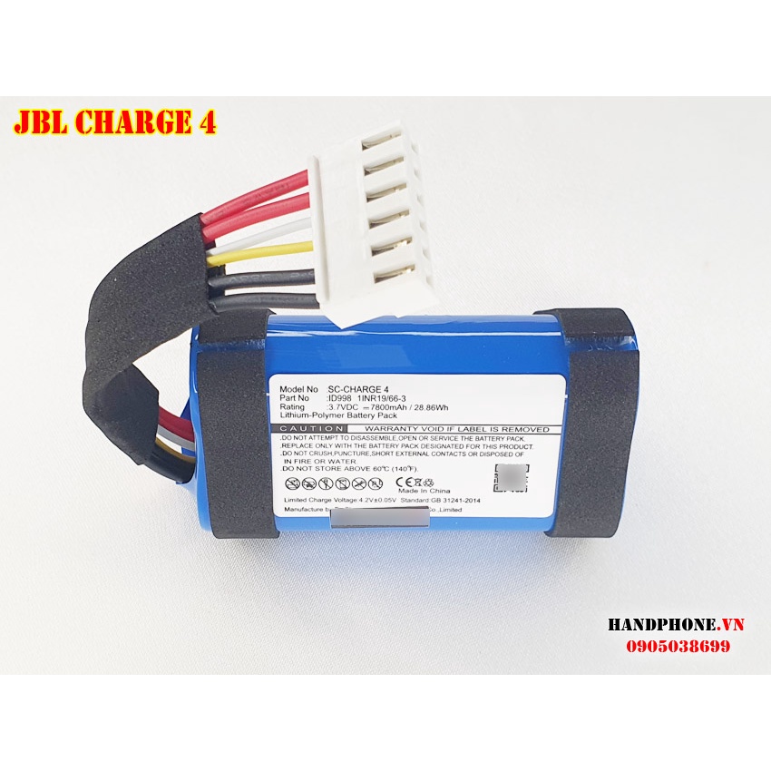 Pin ID998 1INR19/66-3 cho loa Bluetooth JBL Charge 4 dung lượng 7800mAh