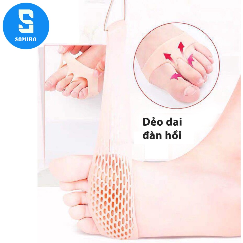 Cặp lót giày silicone tổ ong xỏ ngón đệm êm lòng bàn chân phía trước chống chai chân giảm đau co giãn khi mang giày SA19