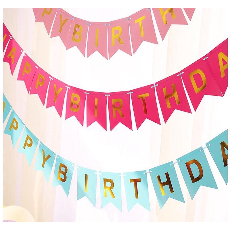 Dây cờ chữ HAPPY BIRTHDAY trang trí sinh nhật sz to nhỏ