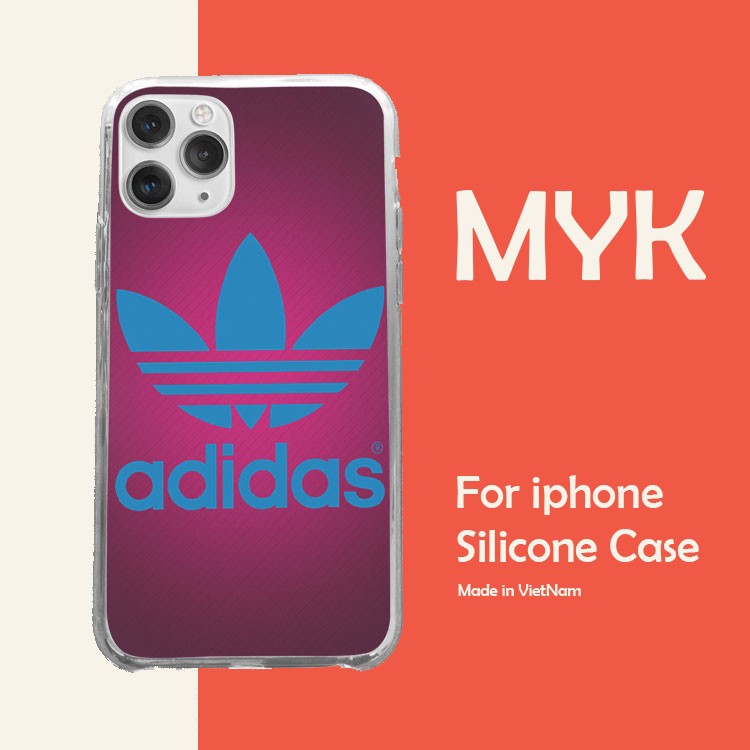 Ốp lưng logo ADIDAS chữ xanh nền tím cho Iphone 5 6 7 8 Plus 11 12 Pro Max X Xr ADIPOD00063