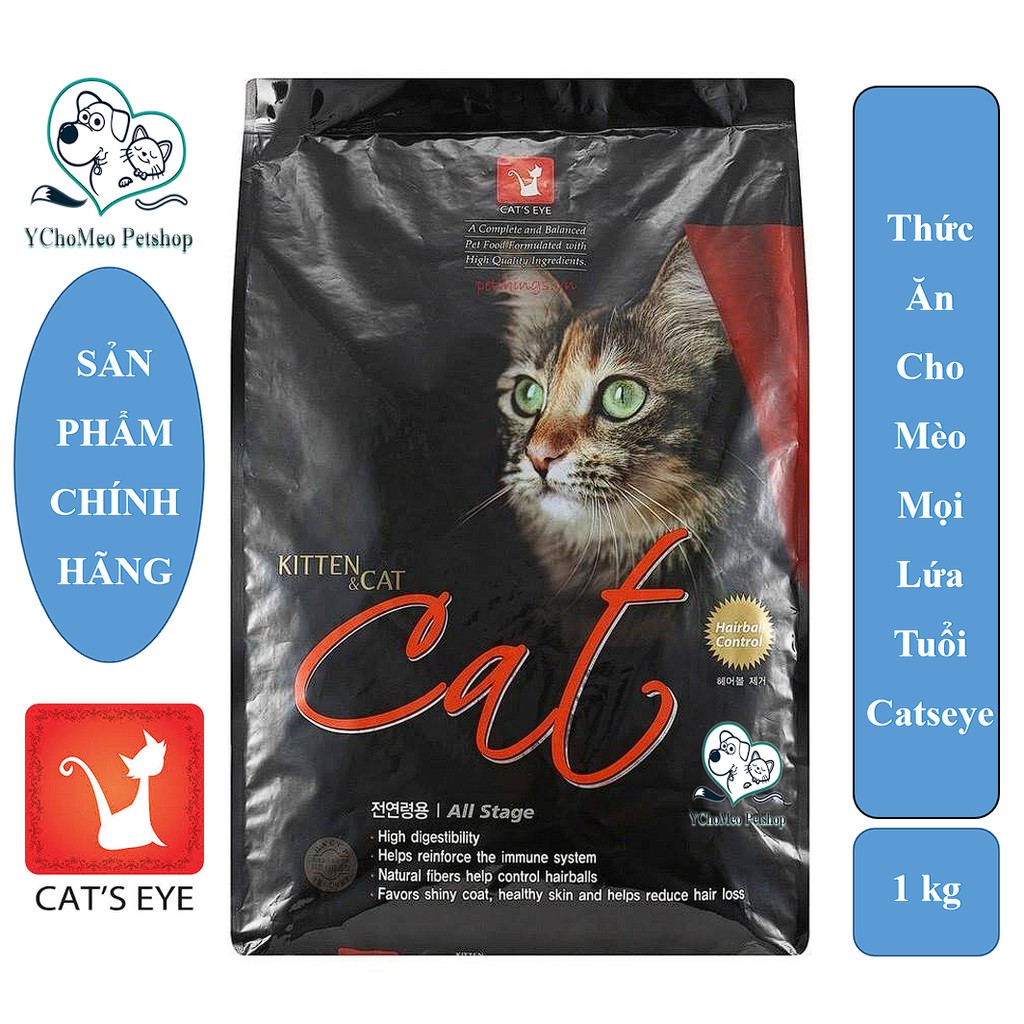 1 kg Thức ăn cho mèo Hạt Cat's eye túi 1kg dành cho mèo mọi lứa tuổi