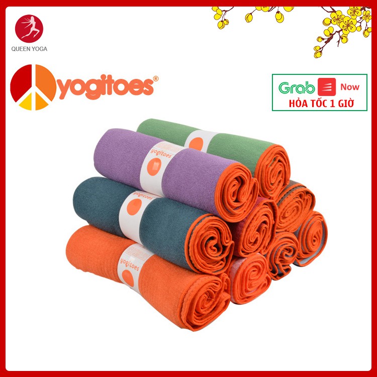 Khăn Trải Thảm Yoga Chống Trượt Cao Cấp Yogitoes - Khăn Tập Yoga 183cm x 65cm Hạt Silicon Tặng Túi Đựng Khăn