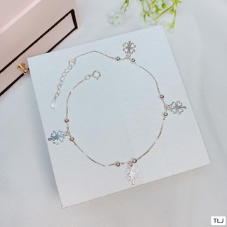 Lắc chân bạc Ý hình cỏ 4 lá