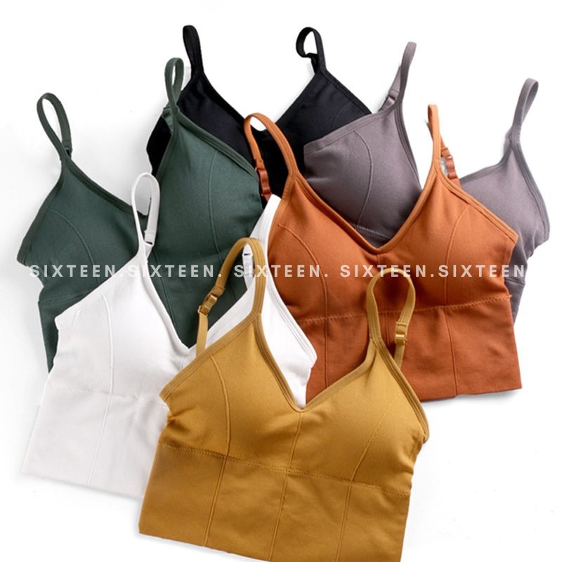 Áo Hai Dây, Áo Crop Có Mút Đệm Ngực Co Giãn SIXTEEN. | BigBuy360 - bigbuy360.vn