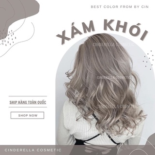 Thuốc nhuộm tóc màu Xám khói tặng kèm trợ oxy và gang tay nilon