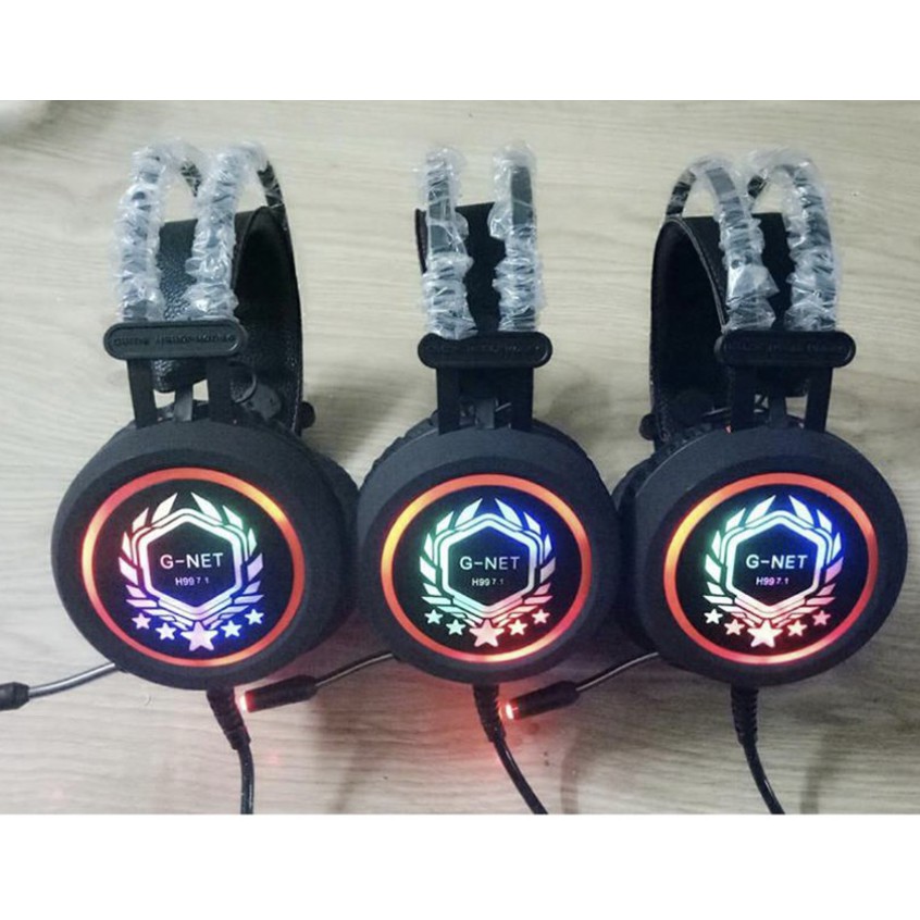 Tai Nghe Gaming G-net H99 Jack 3.5 - Đèn led đổi màu - Dây dài 2 mét - Dùng được cho điện thoại - Bảo hành 12 tháng