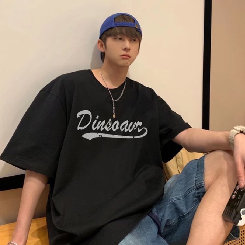 Áo Thun Dáng Rộng In Chữ Phong Cách Hip Hop Đường Phố Mùa Hè Cho Nam Và Nữ Cỡ Lớn M-5XL