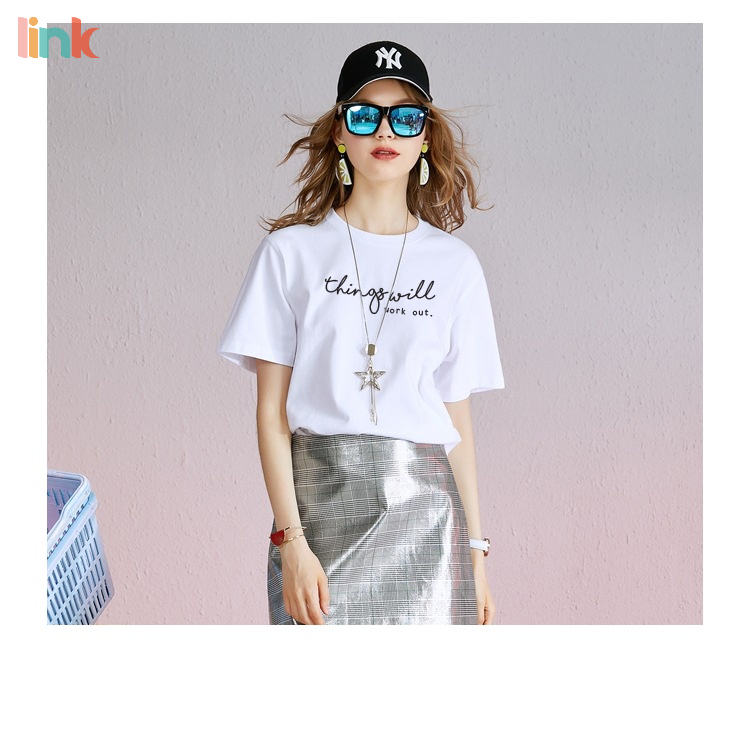 Áo thun nữ chữ xinh THING WILL word out tay lỡ dáng rộng unisex