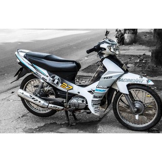 Tem trùm Sirius xám đen rc, độ team decal xe máy si spark rẻ đẹp