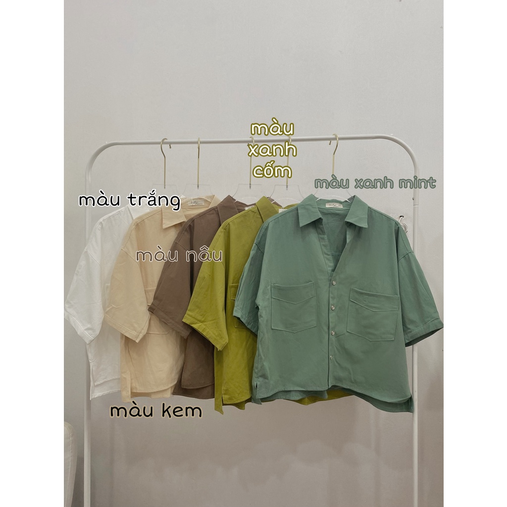 [Ảnh thật/Video] Áo sơ mi cộc tay cổ V xẻ tà - 29feb.closet - A71