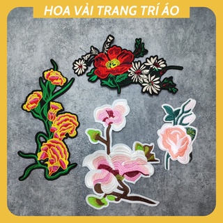 Sticker ủi áo hoa vải thêu cao cấp -DÙNG LÀM BÔNG CÀI ÁO HAY HÌNH ỦI ÁO TRANG TRÍ VÁY, ĐẦM, ÁO DÀI HOẶC LÀM MIẾNG VÁ ÁO