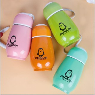 Bình Nước Giữ Nhiệt Chân Không Bằng Thép Không Gỉ Siêu Tiện Lợi, Bình Giữ Nhiệt Mini Cầm Tay Hình Chim Cánh Cụt 300ml