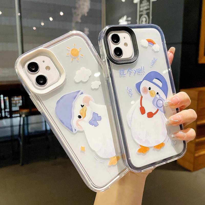 Ốp Điện Thoại Trong Suốt Chống Sốc 3 Trong 1 Cho iPhone 14 13 12 11 Pro Max XS XR X 8 7 Plus + SE 2020