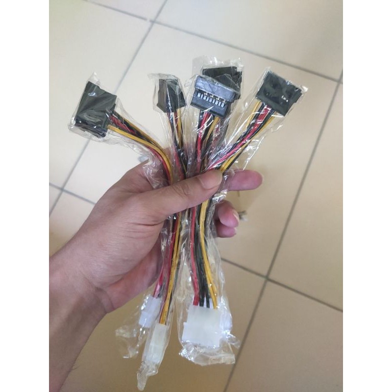 Combo 100 dây nguồn sata 4pin ra 2 đầu 15 pin