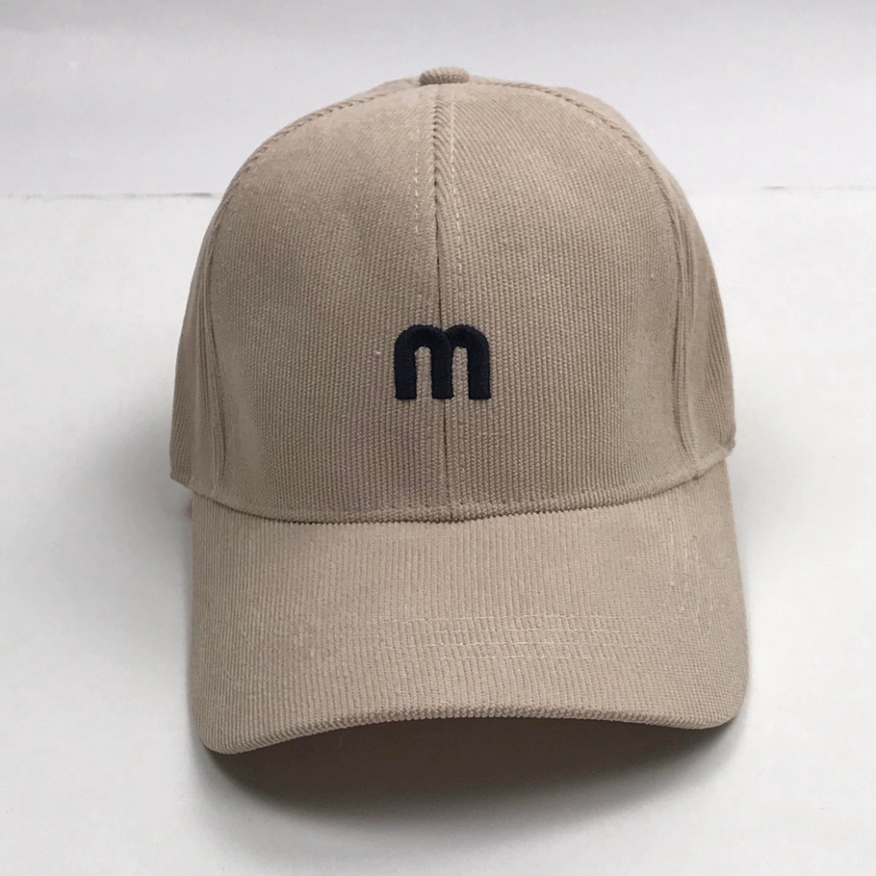 Mũ lưỡi trai thêu chữ M Nón kết nhung phong cách Ulzzang thời trang form unisex nam nữ K08 MN