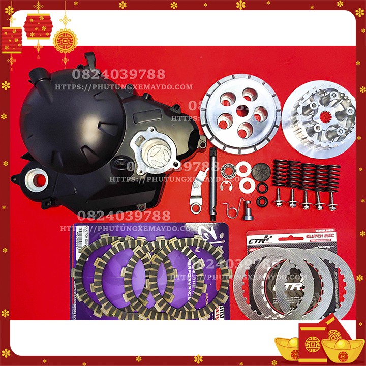 FULL BỘ LỐC NỒI ĐỘ CÔN TRỰC TIẾP CHO EXCITER 150 FULL BỘ BỐ UMA LÁ SẮT CTR