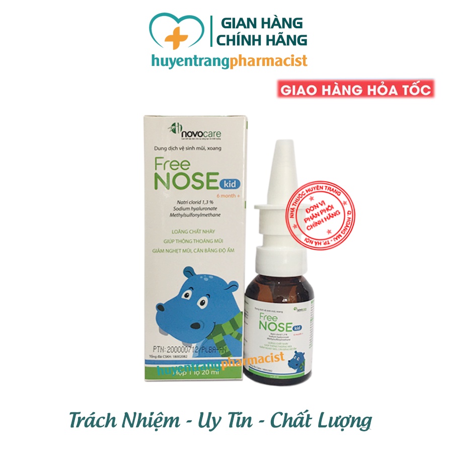 Freenose xịt thông mũi, giúp duy trì độ ẩm mũi, bảo vệ niêm mạc mũi (lọ 20ml)