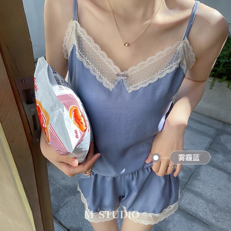 [Quà Tặng Kèm] Bộ Đồ Ngủ 2 Dây Cao Cấp,Đồ Ngủ Sexy Mỏng Mát