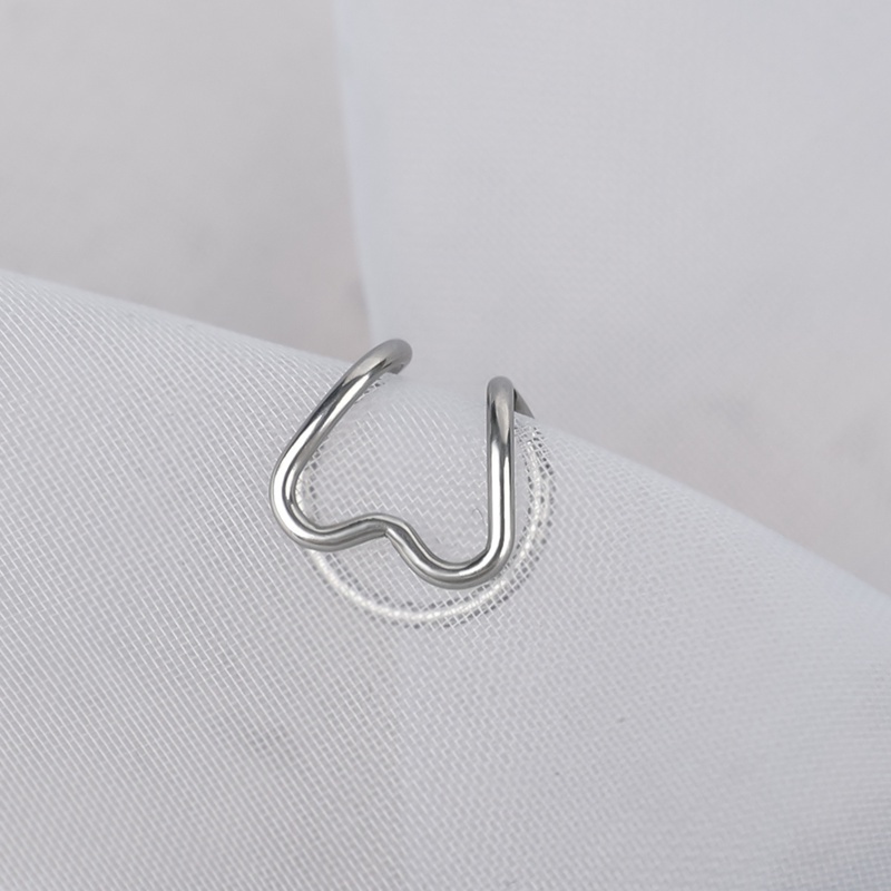 1 Khuyên Tai Dạng Kẹp Hai Mặt Hình Học Màu Bạc Cổ Điển Thời Trang Unisex