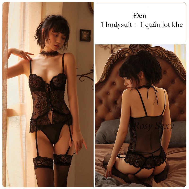 Bộ corset ren mềm sexy có gọng đỡ ngực phong cách tiểu thư LG2A30