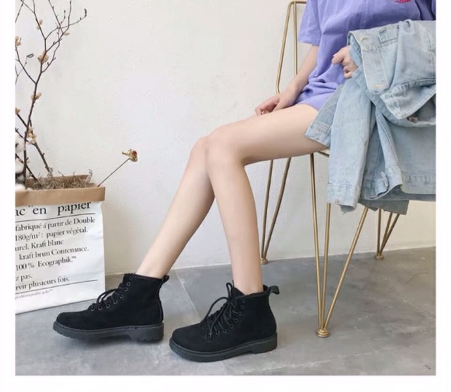 Giày cao cổ da lộn vintage ulzzang 🍂 | BigBuy360 - bigbuy360.vn
