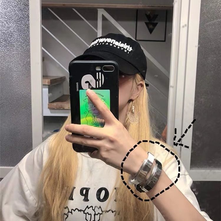 Vòng Tay Silicone Thép Titan Phong Cách Harajuku Hàn Quốc Thời Trang Dành Cho Cặp Đôi