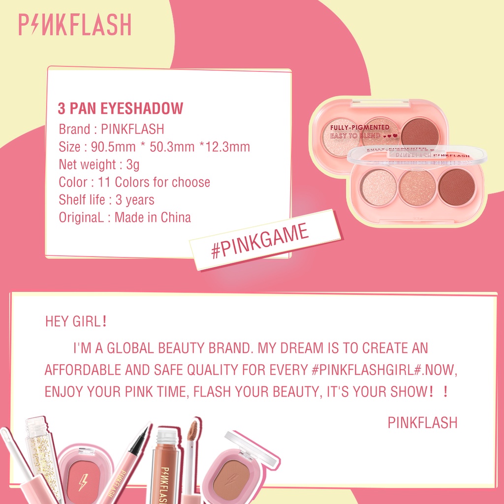 Bảng Phấn Mắt PINKFLASH PINKGAME 11 Màu Lì Dễ Pha Lên Màu Đậm Lâu Trôi