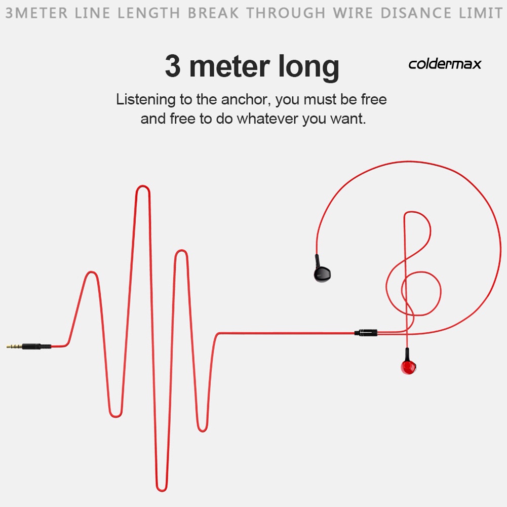 Tai Nghe Có Dây Dài 3m Giắc Cắm 3.5mm Dùng Để Phát Sóng Trực Tiếp