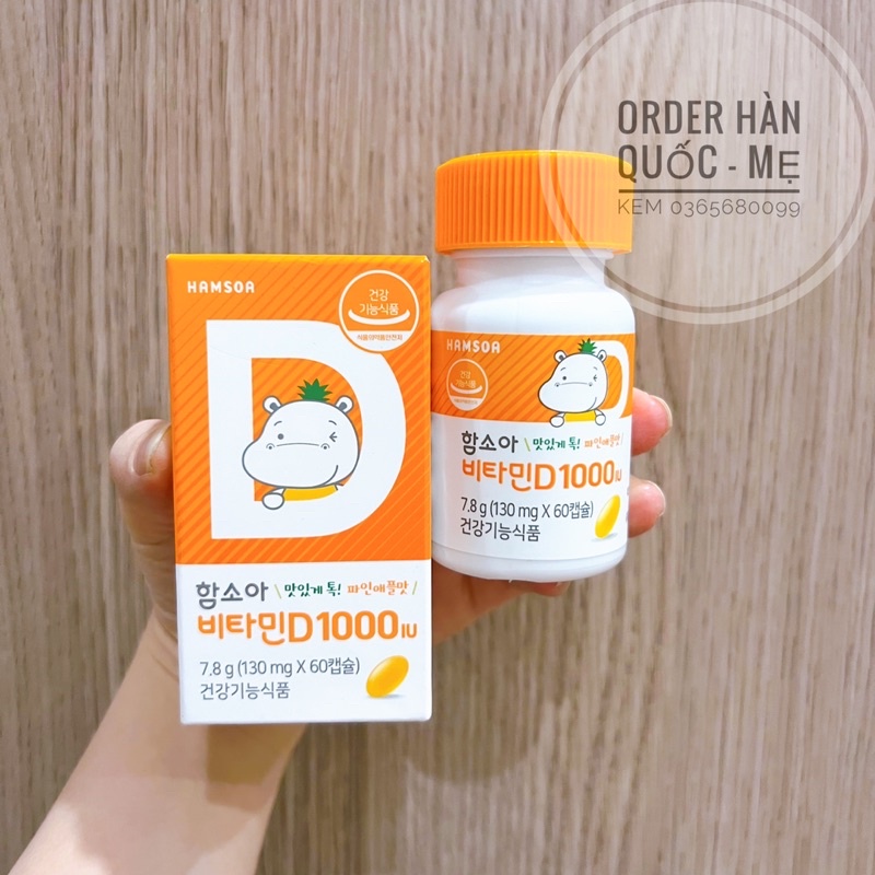 Vitamin D Kids Hamsoa vị dứa tươi 60v