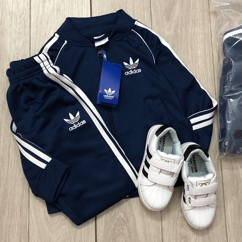 Đồ bộ thu đông cho bé trai - Bộ khoác nỉ Adidas cho bé trai size 3-10t