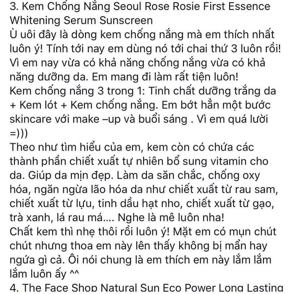 [Date 2023+] Kem chống nắng Rosie mẫu mới 2020 seoulrose trắng da hàn quốc SPF45 +++