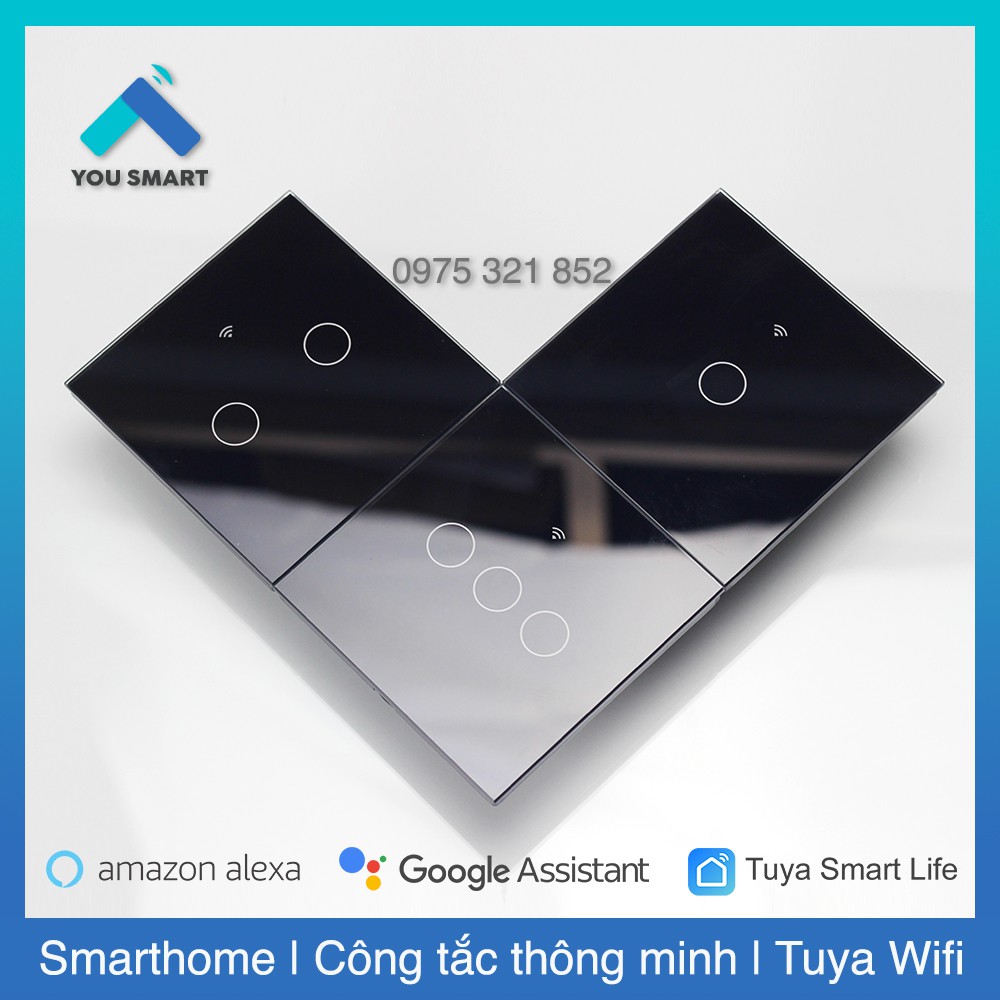 Công Tắc Thông Minh Vuông Wifi Tuya Smartlife 1-2-3-4 Nút