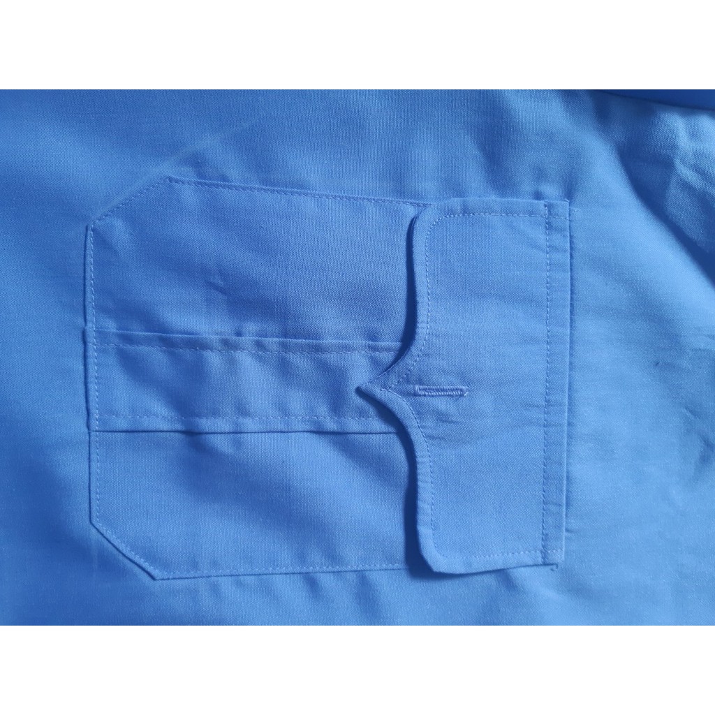 ÁO BẢO VỆ MÀU XANH HOÀ BÌNH - NGẮN TAY