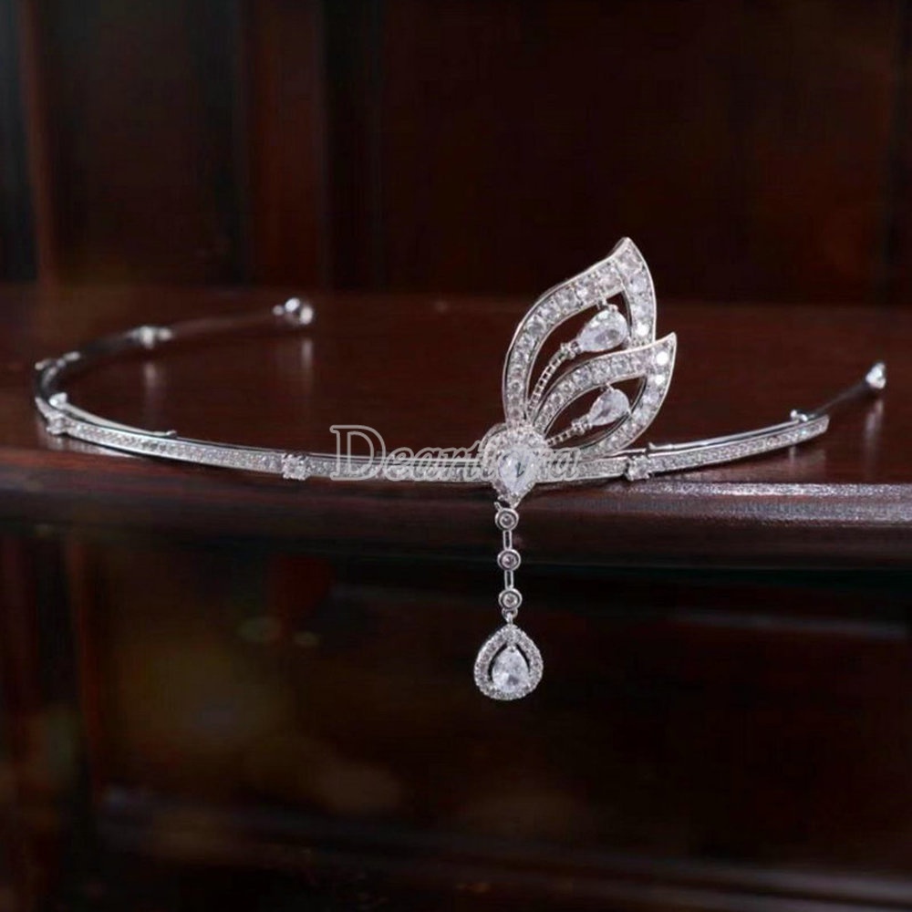 Mới Băng Đô Cài Tóc Hình Bướm Đơn Giản Dành Cho Cô Dâu