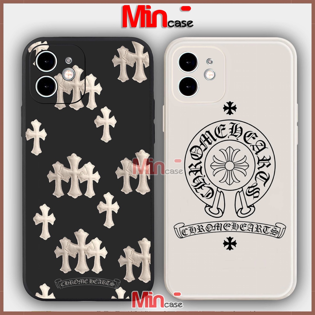 Ốp lưng iPhone chrome hearts viền vuông silicon mềm dẻo cho iphone 6/6s/7/8/X/XS/XR/11/12/13 Pro Plus Max cute dễ thương