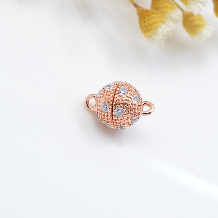 [K22B] Phụ kiện trang sức (DIY) - Khóa tự dính nam châm cẩn pha lê làm vòng cổ vòng tay