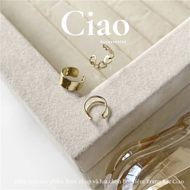 [HOẢ TỐC 1H] Set 3 khuyên vành tai/ kẹp vành tai mạ bạc phong cách mã 17 Ciao accessories