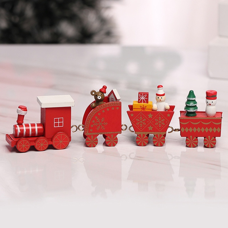 Đồ trang trí Xe Lửa Ông Già Noel / Người Tuyết Hoạt Hình Bằng Gỗ Trang Trí Giáng Sinh