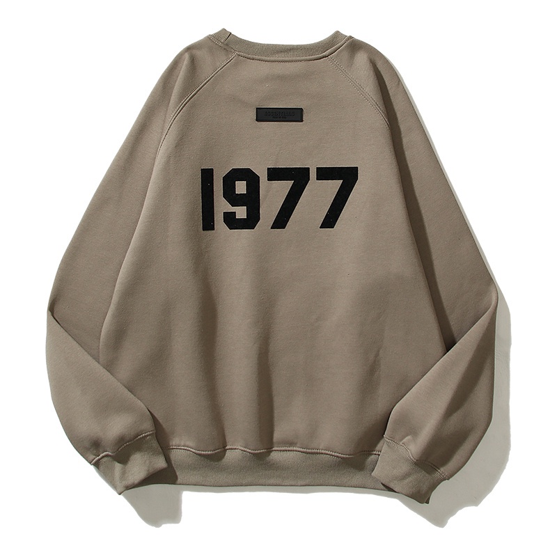 Áo Sweater Nhung In Họa Tiết Phản Quang Thời Trang Đường Phố Essentials1977 8 FEAR OF GOD