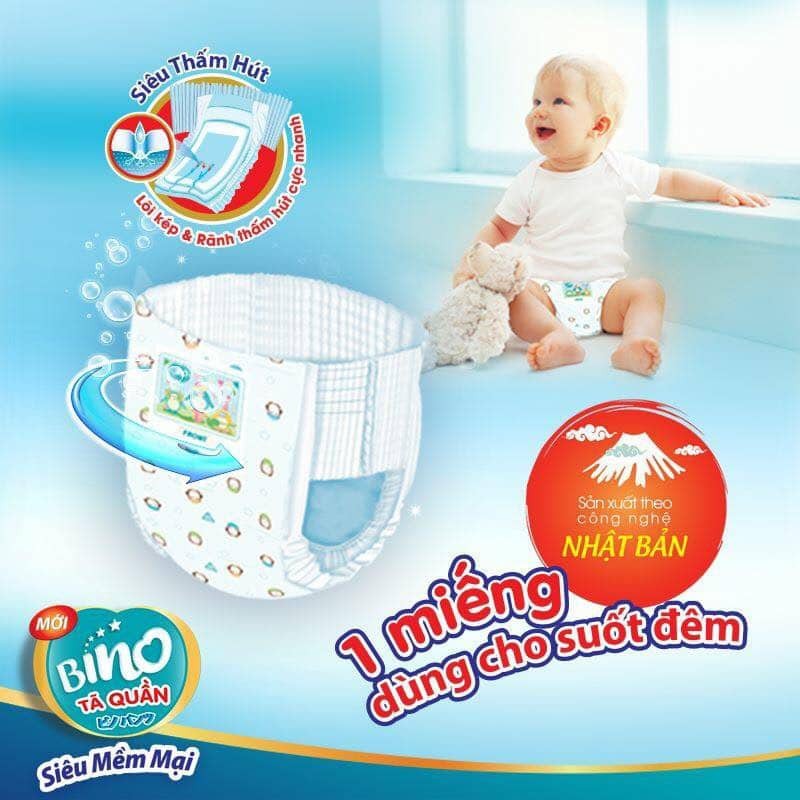 [ Tặng 10 ] Tã / bỉm quần bino kháng khuẩn chóng hăm M70 / L64 / XL56 / XXL52