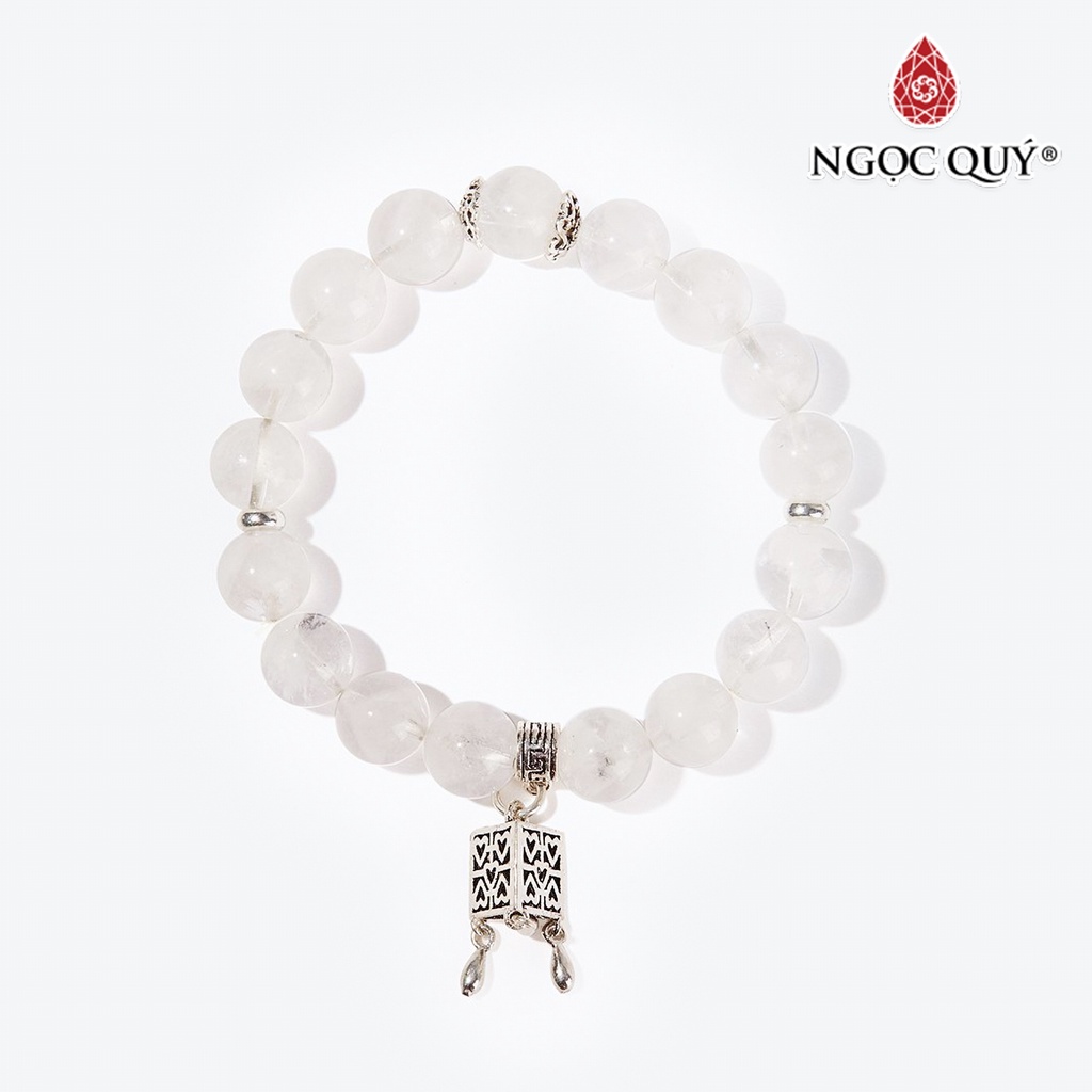 Vòng tay TA ưu linh trắng phối charm lồng đèn - Ngọc Qúy