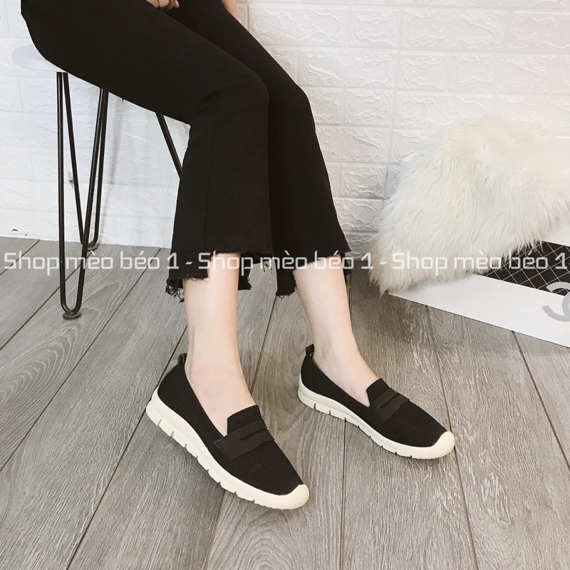 Giày slip on bệt chun đai ngang fullbox hàng quảng châu cao cấp