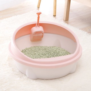 CHẬU VỆ SINH TRÒN CHO MÈO SIZE LỚN 49*45*22cm