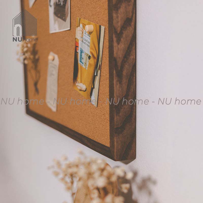 nuhome.vn | Bảng ghim - Pin Board được thiết kế đẹp mắt với khung gỗ sồi dùng ghim ghi chú, tranh ảnh chất lượng cao cấp