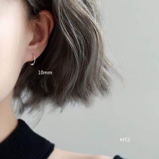 Bông tai khoen basic bạc Ý