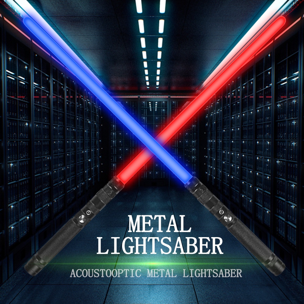 Star Wars RGB lightsaber 7 màu kim loại lightsaber LED flash stick đổi màu lightsaber sinh nhật quà tặng tốt nghiệp Đồ chơi thanh ánh sáng bảy màu, thanh kiếm ánh sáng kim loại