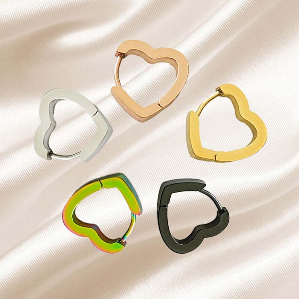 Bông Tai Hình Trái Tim Rỗng Phong Cách Hàn Quốc Thời Trang Cho Nữ