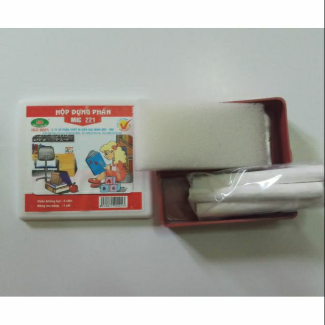 Hộp đựng phấn kèm mút lau bảng phấn không bụi - Đại Sỉ