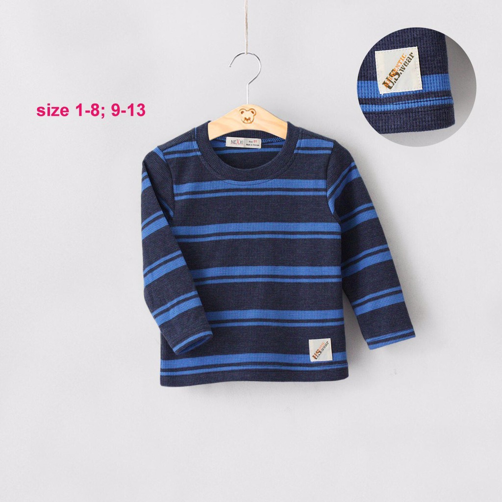 Áo Len Bé Trai Len Gân Sọc Ngang Tay Dài NEXXI (sz 1-13T) K115