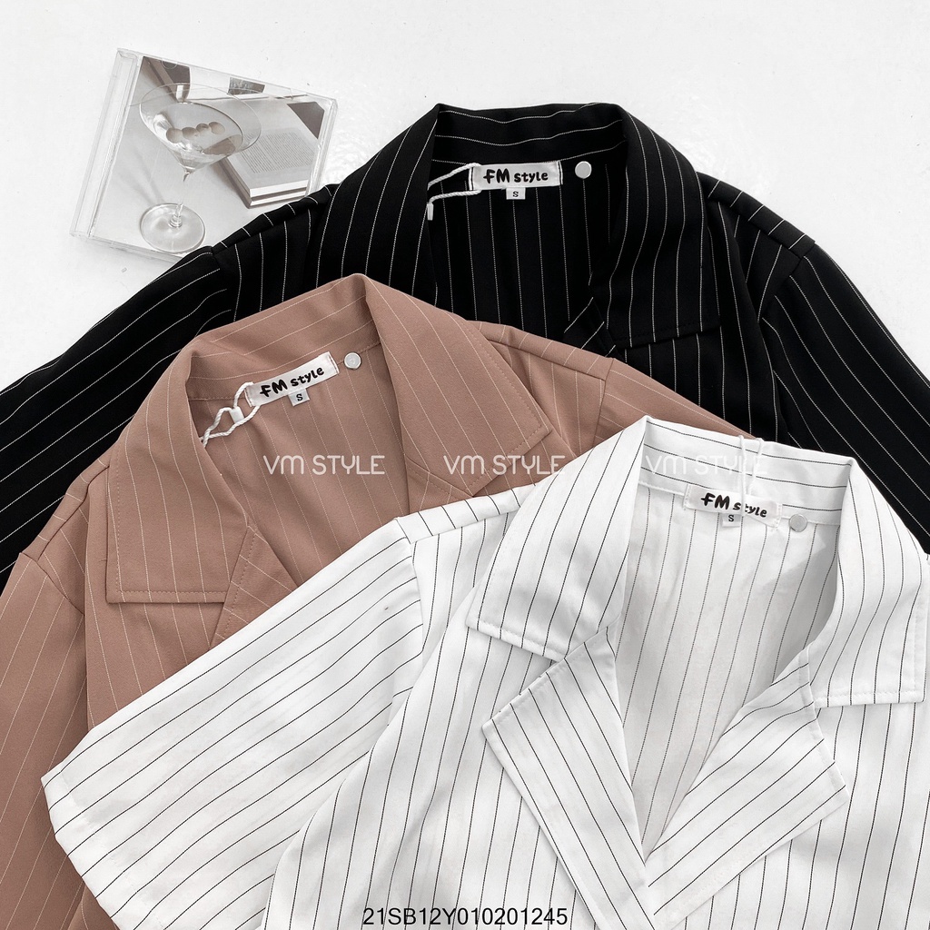 Set vest kẻ sọc tay ngắn + quần đùi thời trang ulzzang Hàn Quốc Fmstyle Saigon 21SB12Y010201 | BigBuy360 - bigbuy360.vn